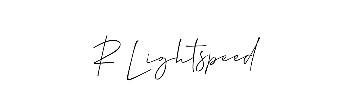 Allison_Script is a professional signature style that is perfect for those who want to add a touch of class to their signature. It is also a great choice for those who want to make their signature more unique. Get R Lightspeed name to fancy signature for free. R Lightspeed signature style 2 images and pictures png