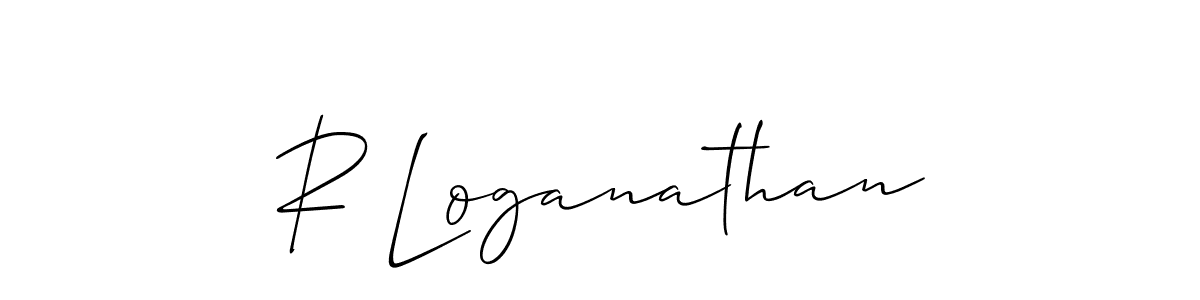 How to make R Loganathan name signature. Use Allison_Script style for creating short signs online. This is the latest handwritten sign. R Loganathan signature style 2 images and pictures png