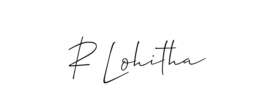 Design your own signature with our free online signature maker. With this signature software, you can create a handwritten (Allison_Script) signature for name R Lohitha. R Lohitha signature style 2 images and pictures png