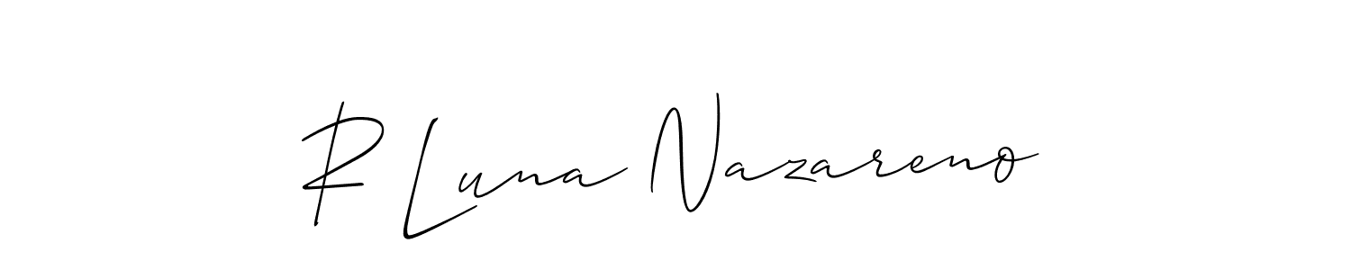 Check out images of Autograph of R Luna Nazareno name. Actor R Luna Nazareno Signature Style. Allison_Script is a professional sign style online. R Luna Nazareno signature style 2 images and pictures png