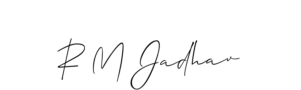 Create a beautiful signature design for name R M Jadhav. With this signature (Allison_Script) fonts, you can make a handwritten signature for free. R M Jadhav signature style 2 images and pictures png