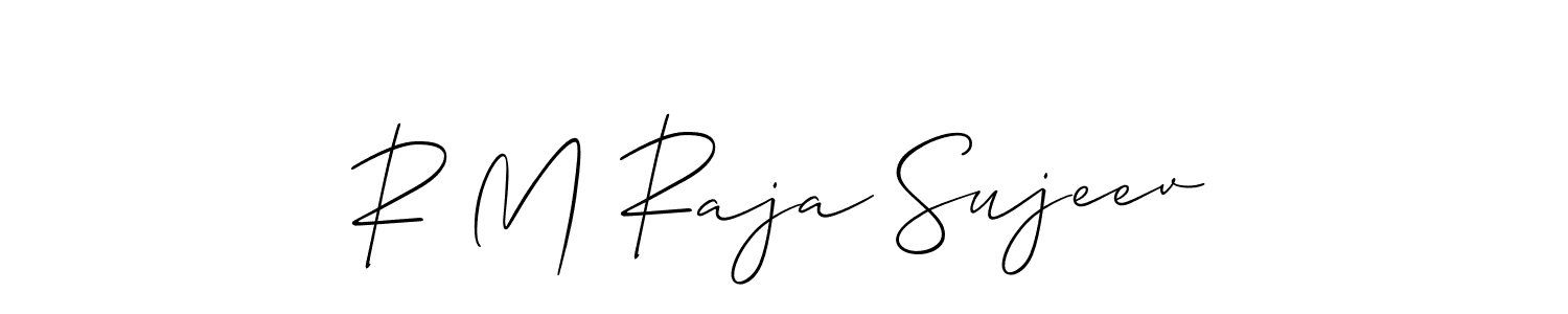 Make a short R M Raja Sujeev signature style. Manage your documents anywhere anytime using Allison_Script. Create and add eSignatures, submit forms, share and send files easily. R M Raja Sujeev signature style 2 images and pictures png