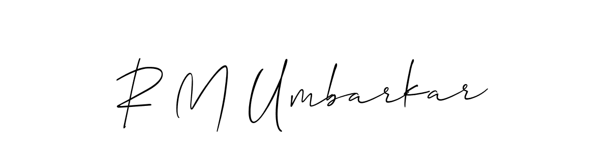 How to Draw R M Umbarkar signature style? Allison_Script is a latest design signature styles for name R M Umbarkar. R M Umbarkar signature style 2 images and pictures png