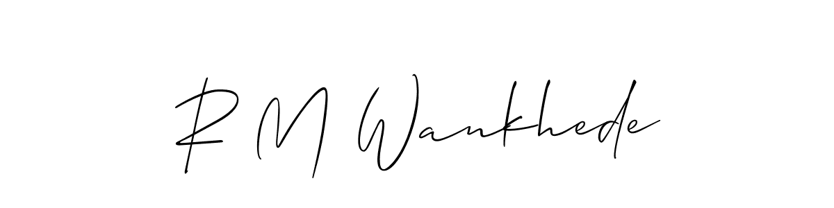 Allison_Script is a professional signature style that is perfect for those who want to add a touch of class to their signature. It is also a great choice for those who want to make their signature more unique. Get R M Wankhede name to fancy signature for free. R M Wankhede signature style 2 images and pictures png