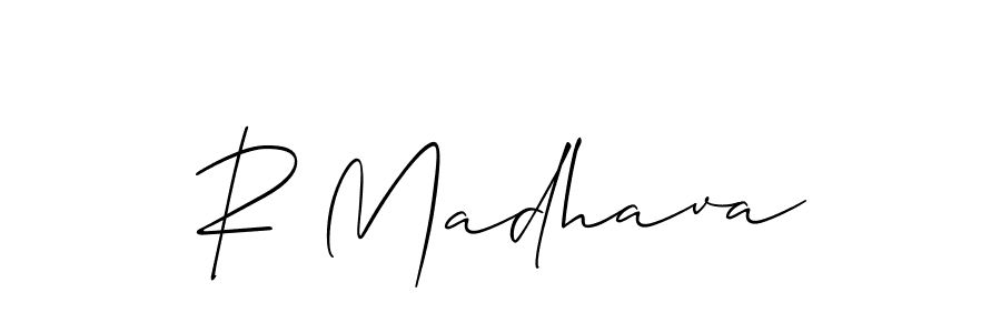Create a beautiful signature design for name R Madhava. With this signature (Allison_Script) fonts, you can make a handwritten signature for free. R Madhava signature style 2 images and pictures png