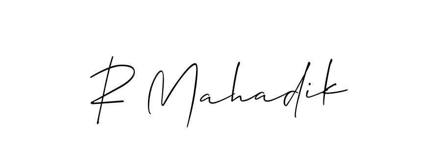 You can use this online signature creator to create a handwritten signature for the name R Mahadik. This is the best online autograph maker. R Mahadik signature style 2 images and pictures png
