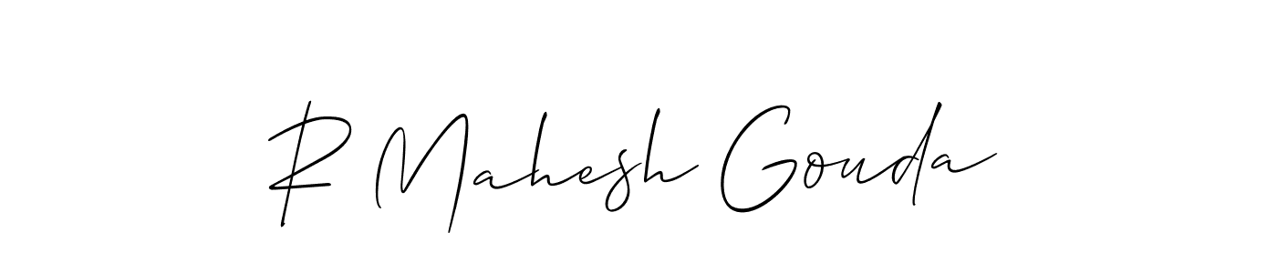 You should practise on your own different ways (Allison_Script) to write your name (R Mahesh Gouda) in signature. don't let someone else do it for you. R Mahesh Gouda signature style 2 images and pictures png