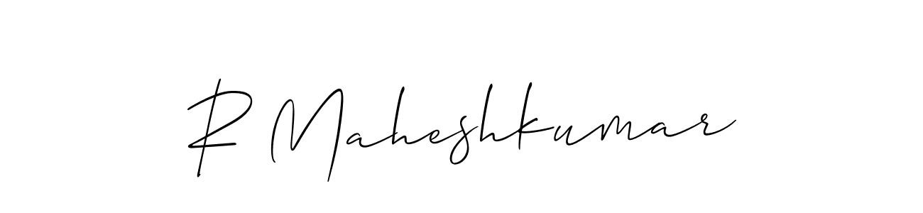You should practise on your own different ways (Allison_Script) to write your name (R Maheshkumar) in signature. don't let someone else do it for you. R Maheshkumar signature style 2 images and pictures png