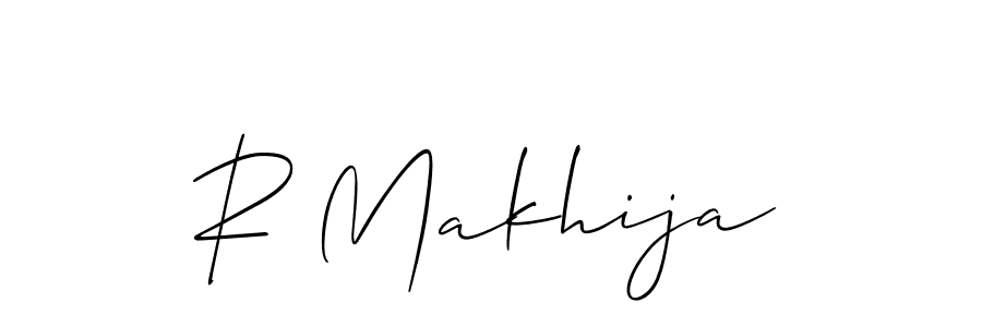 Design your own signature with our free online signature maker. With this signature software, you can create a handwritten (Allison_Script) signature for name R Makhija. R Makhija signature style 2 images and pictures png