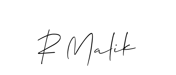 You should practise on your own different ways (Allison_Script) to write your name (R Malik) in signature. don't let someone else do it for you. R Malik signature style 2 images and pictures png