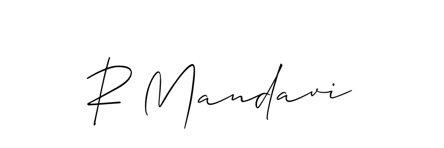 Make a beautiful signature design for name R Mandavi. With this signature (Allison_Script) style, you can create a handwritten signature for free. R Mandavi signature style 2 images and pictures png