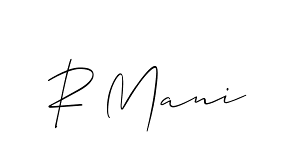 Also we have R Mani name is the best signature style. Create professional handwritten signature collection using Allison_Script autograph style. R Mani signature style 2 images and pictures png