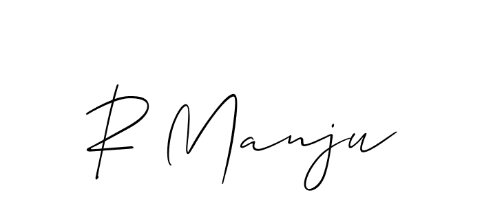 You should practise on your own different ways (Allison_Script) to write your name (R Manju) in signature. don't let someone else do it for you. R Manju signature style 2 images and pictures png