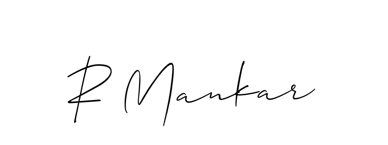 if you are searching for the best signature style for your name R Mankar. so please give up your signature search. here we have designed multiple signature styles  using Allison_Script. R Mankar signature style 2 images and pictures png