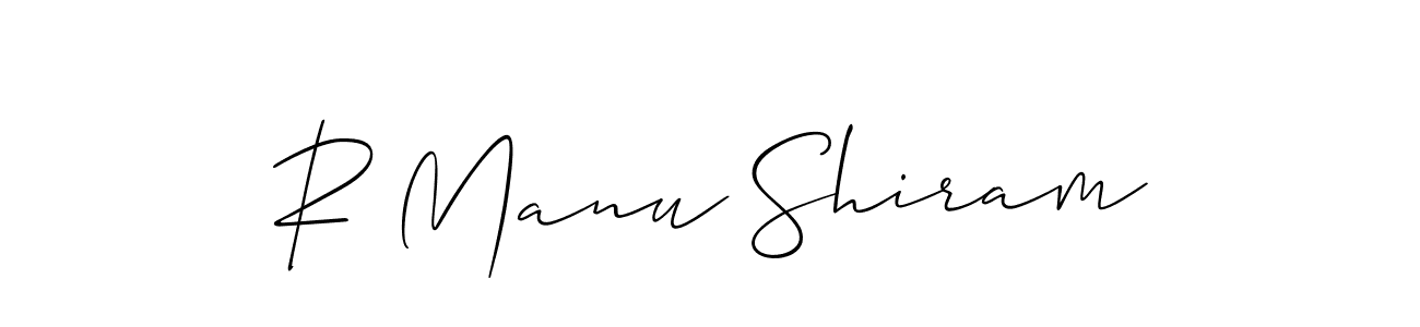 Also You can easily find your signature by using the search form. We will create R Manu Shiram name handwritten signature images for you free of cost using Allison_Script sign style. R Manu Shiram signature style 2 images and pictures png