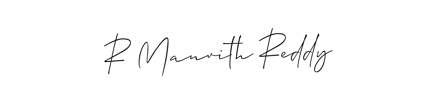 Also we have R Manvith Reddy name is the best signature style. Create professional handwritten signature collection using Allison_Script autograph style. R Manvith Reddy signature style 2 images and pictures png