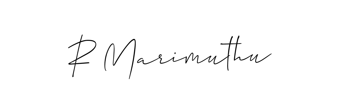 Also we have R Marimuthu name is the best signature style. Create professional handwritten signature collection using Allison_Script autograph style. R Marimuthu signature style 2 images and pictures png