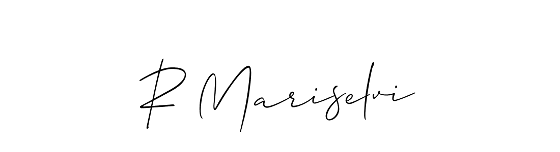 It looks lik you need a new signature style for name R Mariselvi. Design unique handwritten (Allison_Script) signature with our free signature maker in just a few clicks. R Mariselvi signature style 2 images and pictures png