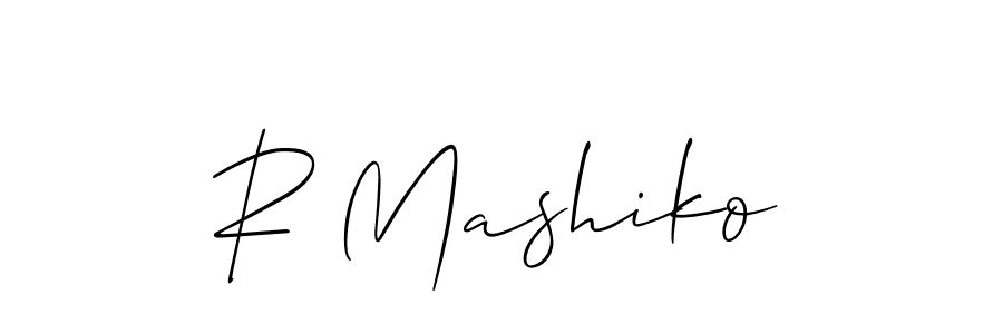 Also You can easily find your signature by using the search form. We will create R Mashiko name handwritten signature images for you free of cost using Allison_Script sign style. R Mashiko signature style 2 images and pictures png