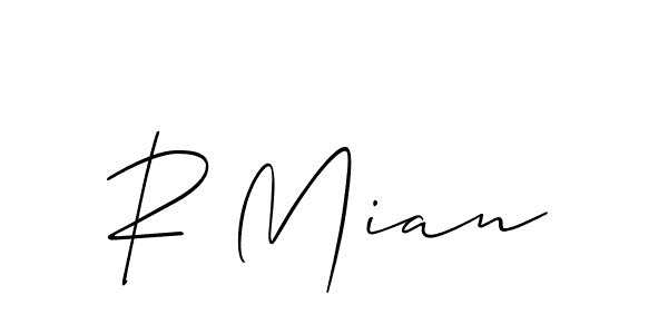 Use a signature maker to create a handwritten signature online. With this signature software, you can design (Allison_Script) your own signature for name R Mian. R Mian signature style 2 images and pictures png