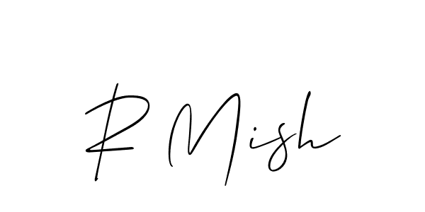 The best way (Allison_Script) to make a short signature is to pick only two or three words in your name. The name R Mish include a total of six letters. For converting this name. R Mish signature style 2 images and pictures png