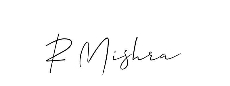 Use a signature maker to create a handwritten signature online. With this signature software, you can design (Allison_Script) your own signature for name R Mishra. R Mishra signature style 2 images and pictures png