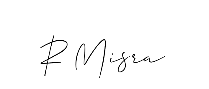 Create a beautiful signature design for name R Misra. With this signature (Allison_Script) fonts, you can make a handwritten signature for free. R Misra signature style 2 images and pictures png