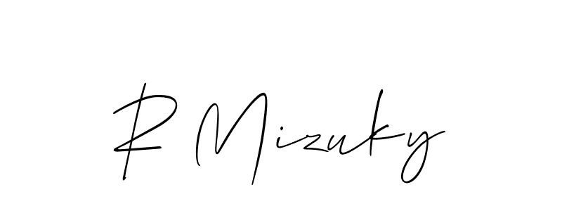 if you are searching for the best signature style for your name R Mizuky. so please give up your signature search. here we have designed multiple signature styles  using Allison_Script. R Mizuky signature style 2 images and pictures png