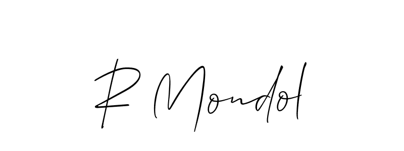 Also You can easily find your signature by using the search form. We will create R Mondol name handwritten signature images for you free of cost using Allison_Script sign style. R Mondol signature style 2 images and pictures png