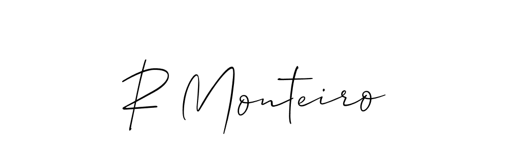 Make a beautiful signature design for name R Monteiro. With this signature (Allison_Script) style, you can create a handwritten signature for free. R Monteiro signature style 2 images and pictures png