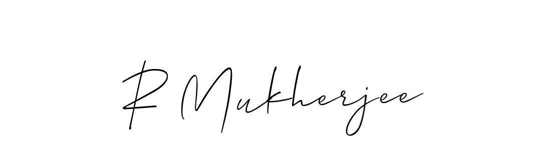 if you are searching for the best signature style for your name R Mukherjee. so please give up your signature search. here we have designed multiple signature styles  using Allison_Script. R Mukherjee signature style 2 images and pictures png