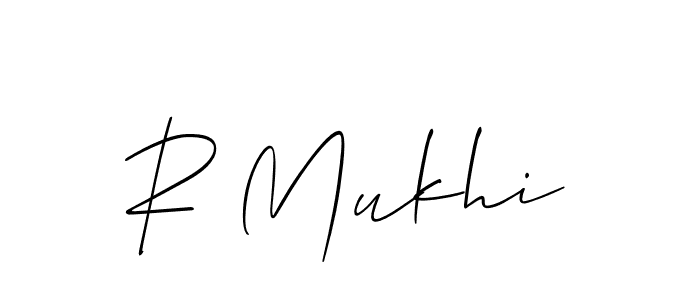 You should practise on your own different ways (Allison_Script) to write your name (R Mukhi) in signature. don't let someone else do it for you. R Mukhi signature style 2 images and pictures png