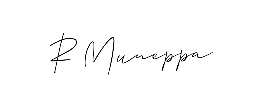 Use a signature maker to create a handwritten signature online. With this signature software, you can design (Allison_Script) your own signature for name R Muneppa. R Muneppa signature style 2 images and pictures png
