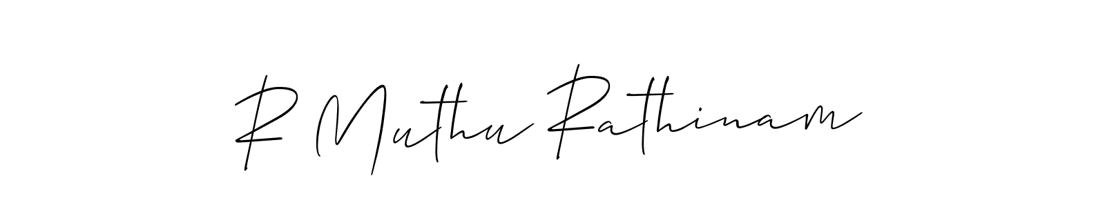 Design your own signature with our free online signature maker. With this signature software, you can create a handwritten (Allison_Script) signature for name R Muthu Rathinam. R Muthu Rathinam signature style 2 images and pictures png