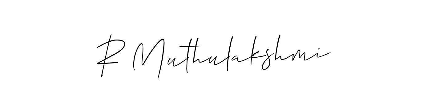 Create a beautiful signature design for name R Muthulakshmi. With this signature (Allison_Script) fonts, you can make a handwritten signature for free. R Muthulakshmi signature style 2 images and pictures png