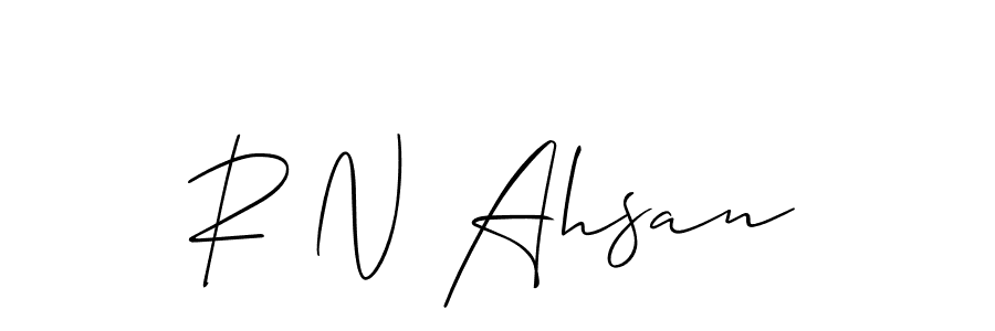 Make a short R N Ahsan signature style. Manage your documents anywhere anytime using Allison_Script. Create and add eSignatures, submit forms, share and send files easily. R N Ahsan signature style 2 images and pictures png