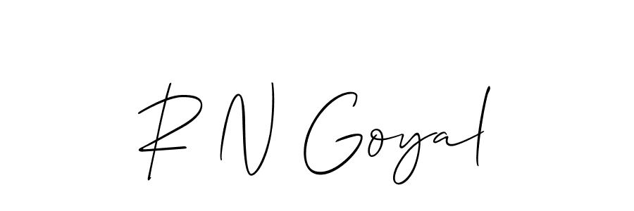 Design your own signature with our free online signature maker. With this signature software, you can create a handwritten (Allison_Script) signature for name R N Goyal. R N Goyal signature style 2 images and pictures png