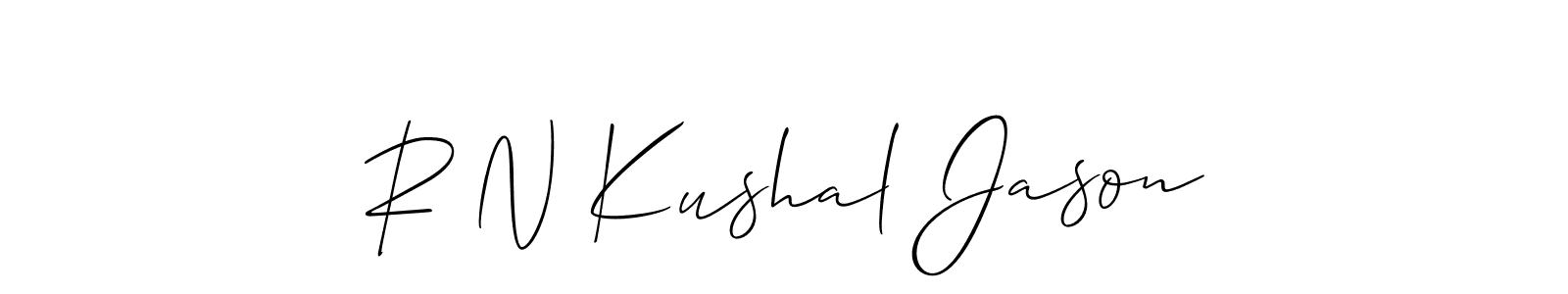 Make a beautiful signature design for name R N Kushal Jason. Use this online signature maker to create a handwritten signature for free. R N Kushal Jason signature style 2 images and pictures png