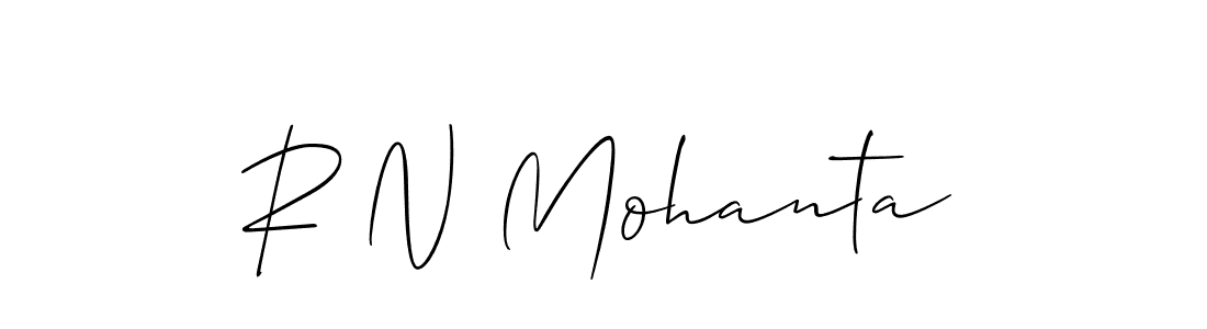 Use a signature maker to create a handwritten signature online. With this signature software, you can design (Allison_Script) your own signature for name R N Mohanta. R N Mohanta signature style 2 images and pictures png