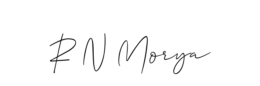 Create a beautiful signature design for name R N Morya. With this signature (Allison_Script) fonts, you can make a handwritten signature for free. R N Morya signature style 2 images and pictures png