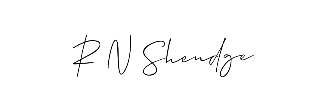 You should practise on your own different ways (Allison_Script) to write your name (R N Shendge) in signature. don't let someone else do it for you. R N Shendge signature style 2 images and pictures png