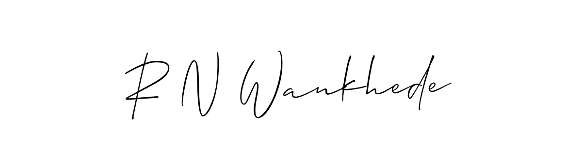 How to make R N Wankhede name signature. Use Allison_Script style for creating short signs online. This is the latest handwritten sign. R N Wankhede signature style 2 images and pictures png