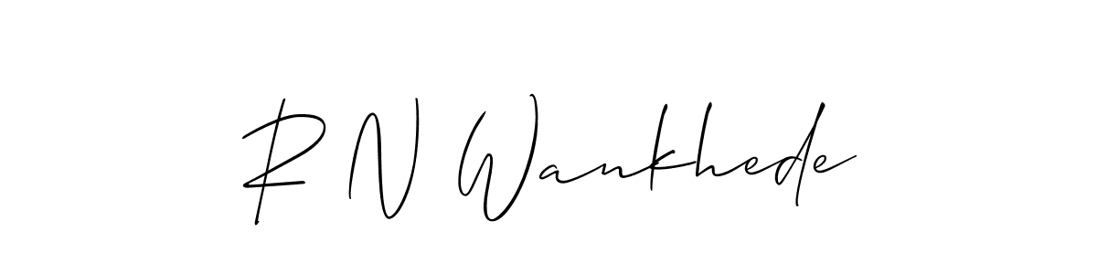 How to make R N Wankhede name signature. Use Allison_Script style for creating short signs online. This is the latest handwritten sign. R N Wankhede signature style 2 images and pictures png