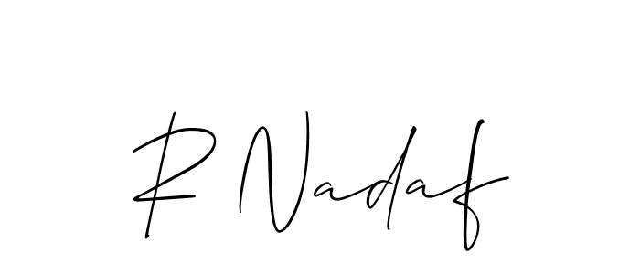 Make a beautiful signature design for name R Nadaf. Use this online signature maker to create a handwritten signature for free. R Nadaf signature style 2 images and pictures png
