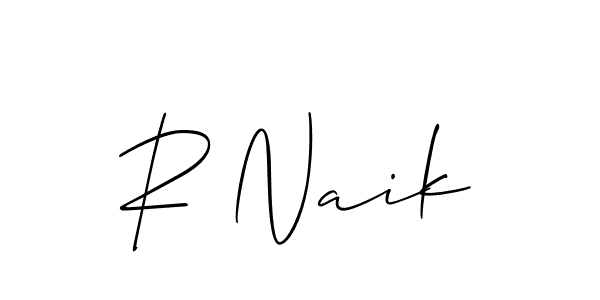 Use a signature maker to create a handwritten signature online. With this signature software, you can design (Allison_Script) your own signature for name R Naik. R Naik signature style 2 images and pictures png