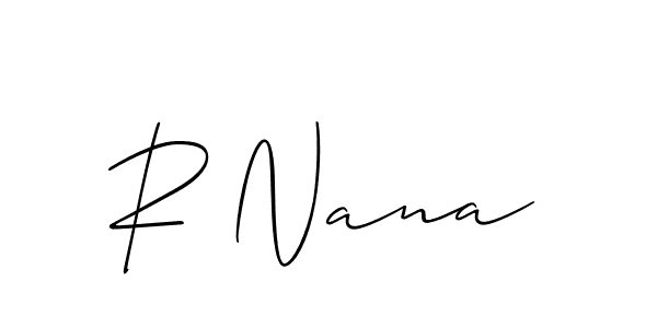 Create a beautiful signature design for name R Nana. With this signature (Allison_Script) fonts, you can make a handwritten signature for free. R Nana signature style 2 images and pictures png
