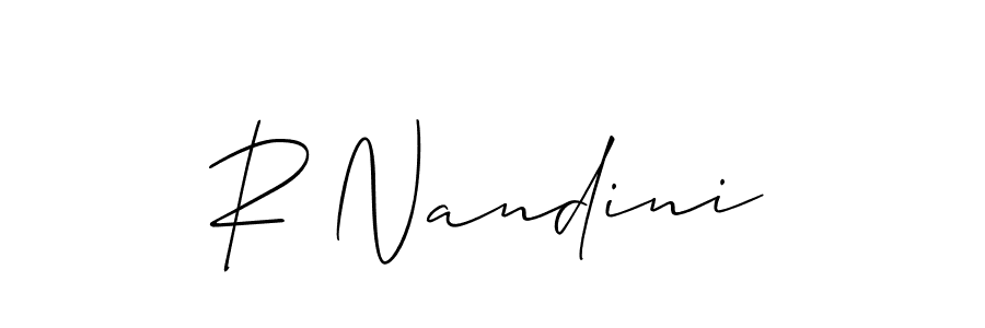 Also You can easily find your signature by using the search form. We will create R Nandini name handwritten signature images for you free of cost using Allison_Script sign style. R Nandini signature style 2 images and pictures png