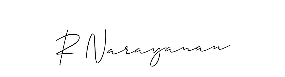 if you are searching for the best signature style for your name R Narayanan. so please give up your signature search. here we have designed multiple signature styles  using Allison_Script. R Narayanan signature style 2 images and pictures png