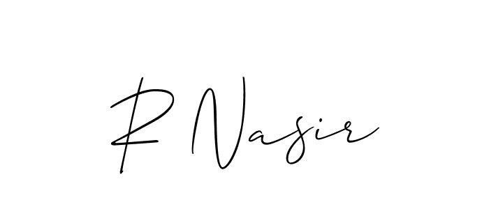 Also You can easily find your signature by using the search form. We will create R Nasir name handwritten signature images for you free of cost using Allison_Script sign style. R Nasir signature style 2 images and pictures png
