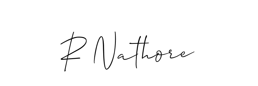 Make a beautiful signature design for name R Nathore. With this signature (Allison_Script) style, you can create a handwritten signature for free. R Nathore signature style 2 images and pictures png